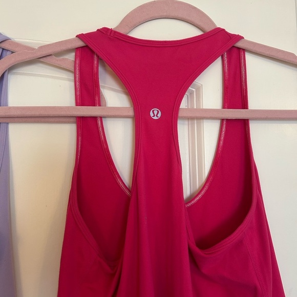BUNDLE (2) Lululemon Razor Back Tank Tops, Purple/ Pink Size 6 - Picture 7 of 7